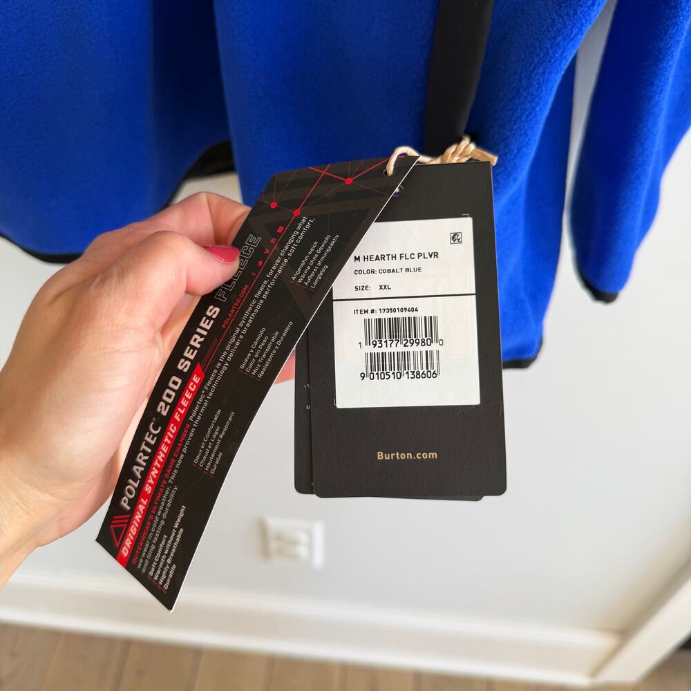 Burton Hearth Fleece Mock Neck Long Sleeve Pullover Cobalt Blue XXL NWT - Picture 7 of 11